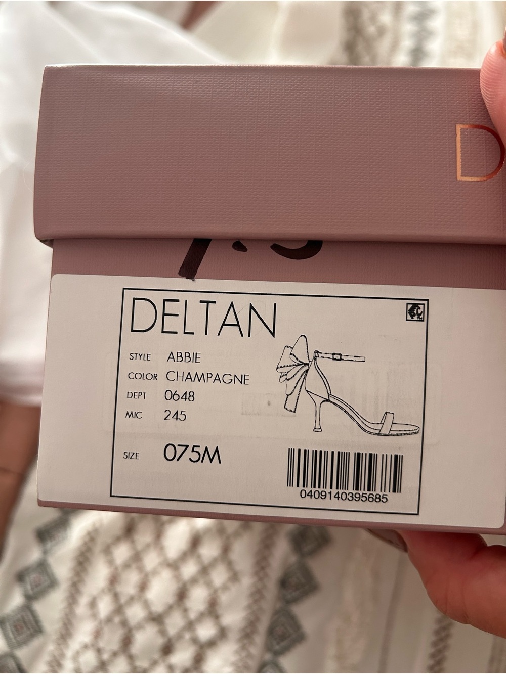 DEL TAN Abbie Champagne Satin Bow Heels